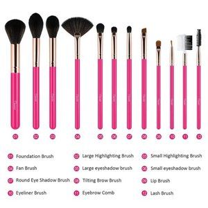 12pcs Make up Brush Set Face Powder Eye Shadows Brush Kit Wooden Handle